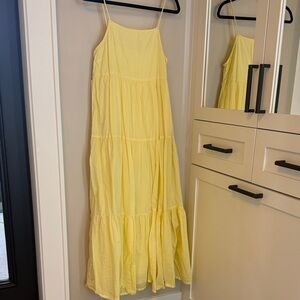 Mango Yellow Tiered Maxi Dress